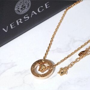 Versace Gold Medusa Circle Necklace